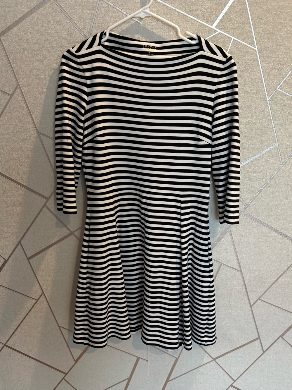 kate spade Black and White Striped Fit-and-Flare Dress